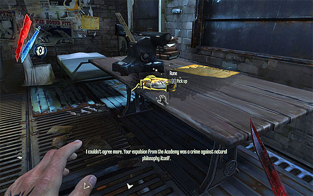 RUNE 1/1 - The rune is in Piero's workshop, upstairs - Runes - locations - p. 2 - Collectibles - Dishonored - Game Guide and Walkthrough