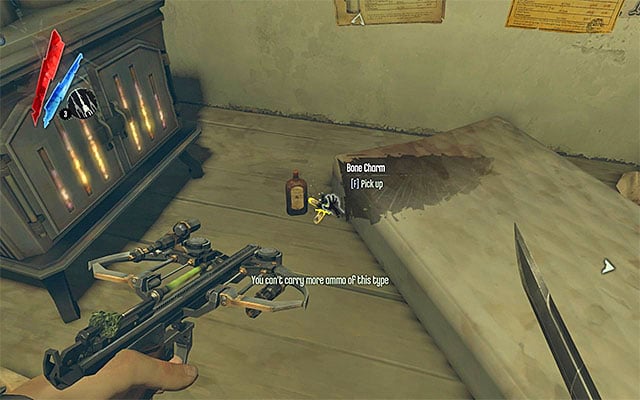 BONE CHARM 3/5 - The charm is on the ground floor of the Captain's Chair hotel - Bone Charms - locations - Collectibles - Dishonored - Game Guide and Walkthrough