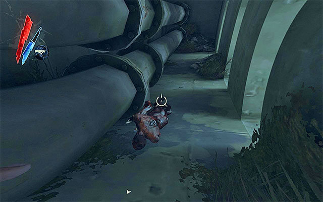 BONE CHARM 1/2 - The charm is on one of the balconies of the starting point (the one with the waterlock), close to the severed corpse - Bone Charms - locations - Collectibles - Dishonored - Game Guide and Walkthrough