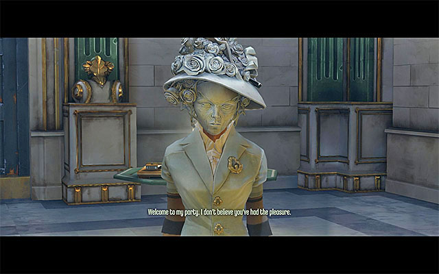 From the guests, as well as from your own observation, you will learn that in the Estate there are three ladies of the name of Boyle - wearing white, red and black clothes - Exploring the basement and the ground floor of the Estate - Mission 5 - Lady Boyles Last Party - Dishonored - Game Guide and Walkthrough