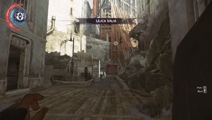 Follow the main street, and enter the rocks on the left, to sneak up to the first overseer - Get Overseer Byrnes body | Mission 6 - Mission 6 - Dust District - Dishonored 2 Game Guide