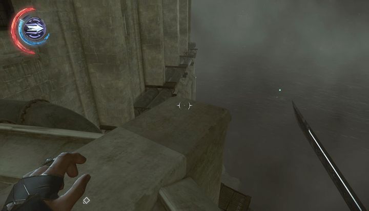 Over the pipes by the right side of the building, you will get to a bone charm. - Get to the Dunwall Tower | Mission 9 - Mission 9 - Death to the Empress - Dishonored 2 Game Guide