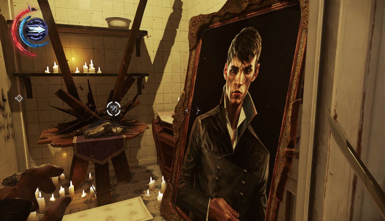 The Outsiders Shrine is on the left. - Secrets | Mission 2 - Mission 2 - Edge of the World - Dishonored 2 Game Guide