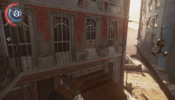 Jump into the second apartment to collect treasures. - Enter the Clockwork Mansion | Mission 4 - Mission 4 - The Clockwork Mansion - Dishonored 2 Game Guide