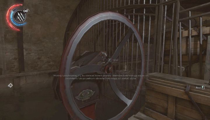 Using this wheel you can open the valve and open a passage. - Special actions | Mission 5 - Mission 5 - The Royal Conservatory - Dishonored 2 Game Guide
