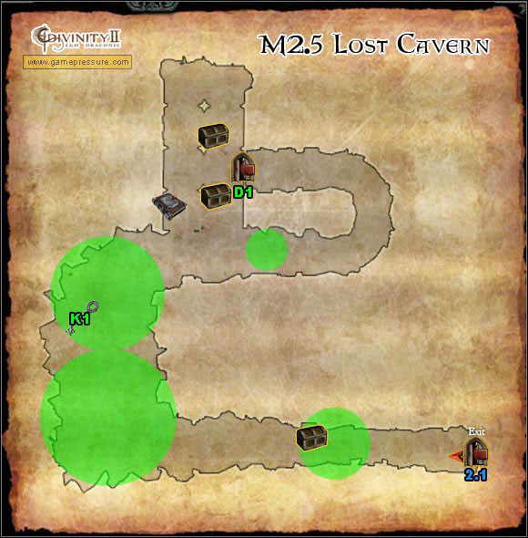 K1 Key to door D1 - World Atlas - Broken Valley - M2.5 Lost Cavern - World Atlas - Broken Valley - Divinity II: Ego Draconis - Game Guide and Walkthrough