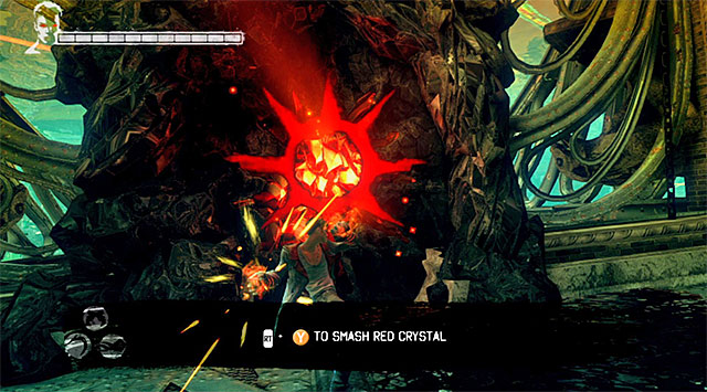 Start jumping onto platforms, using double jumps - Getting to the prison - 7: Overturn - DMC: Devil May Cry - Game Guide and Walkthrough