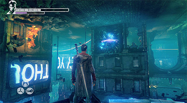 Use Angel Lift on a latch - Going through the first part of prison - 7: Overturn - DMC: Devil May Cry - Game Guide and Walkthrough