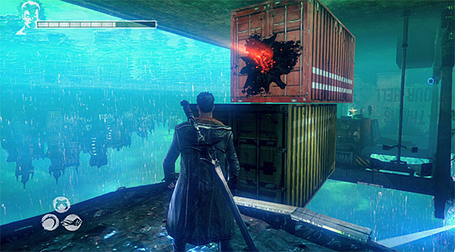 Return to the previous shelf - Going through the first part of prison - 7: Overturn - DMC: Devil May Cry - Game Guide and Walkthrough