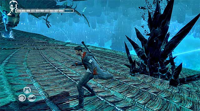 After reaching the big wing, you will fight the Witch for the first time - Getting to Assiel - 9: Devil Inside - DMC: Devil May Cry - Game Guide and Walkthrough