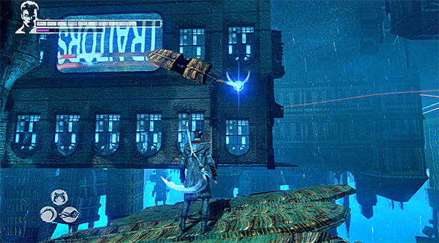 Continue journey on levitating platforms - Returning to Phineas - 9: Devil Inside - DMC: Devil May Cry - Game Guide and Walkthrough