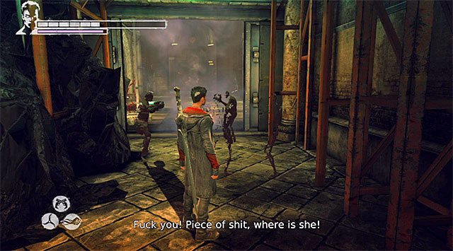 After reaching stairs, turn left and pick up a Small Devil Trigger Star which charges Devil Trigger bar - Exploring the Orders base - 11: The Order - DMC: Devil May Cry - Game Guide and Walkthrough