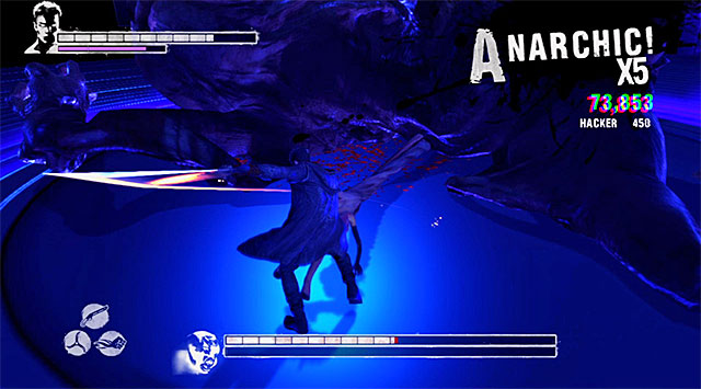 When the boss loses his health bar, pull out Lilith as previously (Demon Pull) and attack her - Boss: Mundus Spawn - 14: Last Dance - DMC: Devil May Cry - Game Guide and Walkthrough