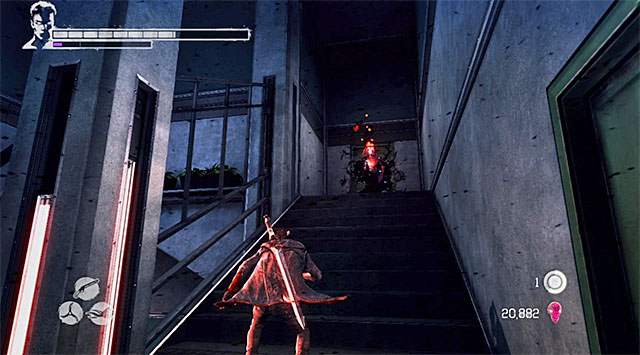 Now head for upper floors, what grants you with a Lost Soul (screen above) - Exploring the 106th floor - 16: The Plan - DMC: Devil May Cry - Game Guide and Walkthrough