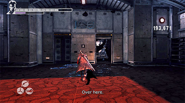 Now go right, and find a Divinity Statue - Getting to the elevator on the 106th floor - 16: The Plan - DMC: Devil May Cry - Game Guide and Walkthrough