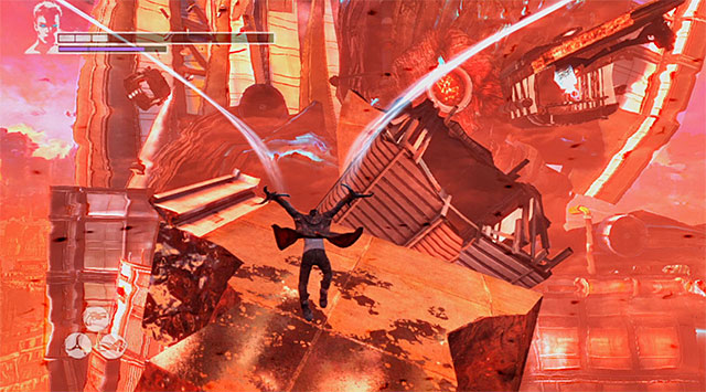 When you regain control, start jumping onto a next platforms without stopping - Getting to the main core - 16: The Plan - DMC: Devil May Cry - Game Guide and Walkthrough