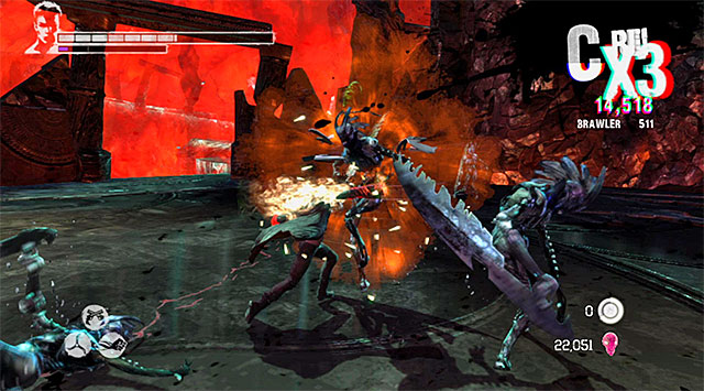 First battle has two parts - First battle in the Furnace - 17: Furnace of Souls - DMC: Devil May Cry - Game Guide and Walkthrough