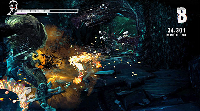 Begin a new battle from weakening enemies with area attacks - Restarting the third generator - 18: Demons Den - DMC: Devil May Cry - Game Guide and Walkthrough