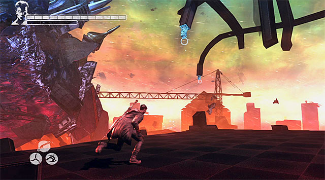 Wait until youre transferred at a new roof and start using an Angel Lift (latch and Boost Ring) - Getting to the place of duel with Mundus - 19: Face of the Demon - DMC: Devil May Cry - Game Guide and Walkthrough