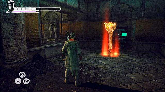 KEY 1/1 (COPPER) - Key is the right part of the main Orders base, in a locked room to which you can get into only thanks to Eryx gauntlets - Mission 11: The Order - Keys - DMC: Devil May Cry - Game Guide and Walkthrough