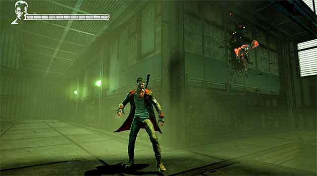 SOUL 6/6 - SOUL is on the upper balcony in the second warehouse, over the place youve had a main battle - Mission 5: Virility - Lost Souls - DMC: Devil May Cry - Game Guide and Walkthrough