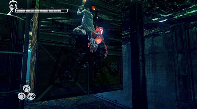 SOUL 6/8 - SOUL is hid on one of elevators upper levels - Mission 7: Overturn - Lost Souls - DMC: Devil May Cry - Game Guide and Walkthrough