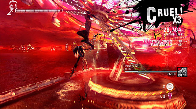 After reaching an area with merry-goes-round, a battle with well known monsters begins - Going through the first part of the funfair - 1: Found - DMC: Devil May Cry - Game Guide and Walkthrough