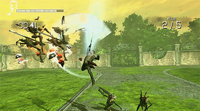 BONUS MISSION: A bit further you find Secret Door shown on the 1st screen and if you have a Copper Key you can open them, what transfers you to the bonus mission Air Brawl (2nd screen) - Going through the second part of the funfair - 1: Found - DMC: Devil May Cry - Game Guide and Walkthrough