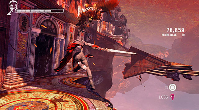 Go forward and turn right on the crossroads - Exploring the second part of the mansion - 2: Home Truths - DMC: Devil May Cry - Game Guide and Walkthrough