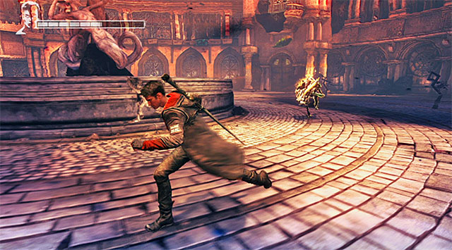 After a while, a new type of enemy with a chainsaw joins the battle (Ravager) - Defeating the first group of monsters - 3: Bloodline - DMC: Devil May Cry - Game Guide and Walkthrough