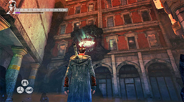 SECRET ROOM: Look around after a battle - Defeating the first group of monsters - 3: Bloodline - DMC: Devil May Cry - Game Guide and Walkthrough