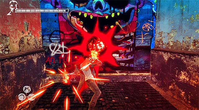 SECRET AREA: If you repeat this mission with Eryx gauntlets from the sixth level, turn right when you can - Reaching next cameras - 4: Under Watch - DMC: Devil May Cry - Game Guide and Walkthrough