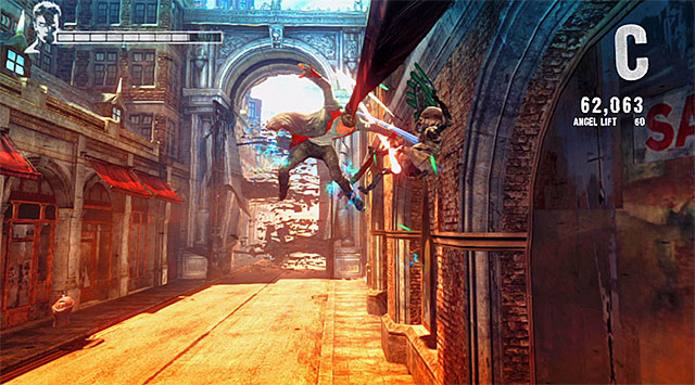 After eliminating the first group of knights, other types of monsters join the battle - Destroying the second camera - 4: Under Watch - DMC: Devil May Cry - Game Guide and Walkthrough