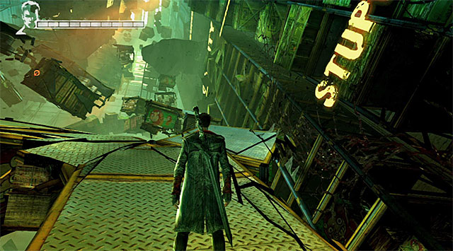 Start climbing, using platforms - Going through the first warehouse - 5: Virility - DMC: Devil May Cry - Game Guide and Walkthrough