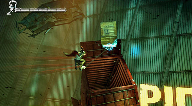 Immediately use Angel Pull so you can continue your travel and catch further latches - Main battle in the second warehouse - 5: Virility - DMC: Devil May Cry - Game Guide and Walkthrough