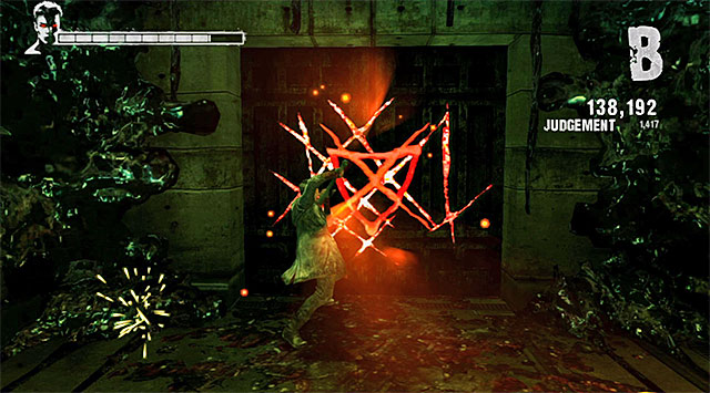 After reaching another crossroads be ready to eliminate a single shielded enemy - Getting to the mixing room - 5: Virility - DMC: Devil May Cry - Game Guide and Walkthrough