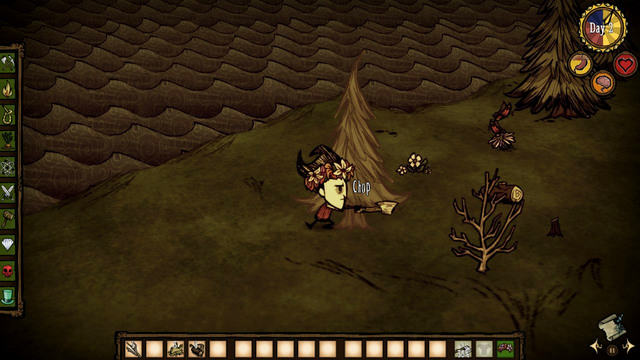 Once you create the axe, put it in the slot corresponding to the hand, on the right side of the equipment toolbar - Day one - The adventure begins - Dont Starve - Game Guide and Walkthrough