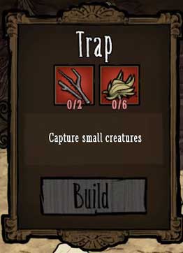 You create the latter one with 6x Grass and 2x Twigs - Hunting - How to get food - Dont Starve - Game Guide and Walkthrough