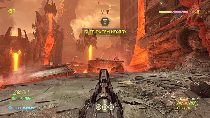 The reason for red shields surrounding the opponents and their respawn is the presence of the Buff Totem in a given location - Doom Eternal: Demons with red shield - why do they respawn? - Combat - Doom Eternal Guide