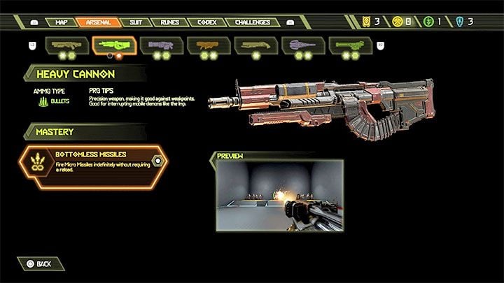 Gaining mastery for a given weapon upgrade unlocks a useful passive feature - Doom Eternal: Challenges guide - Basics - Doom Eternal Guide