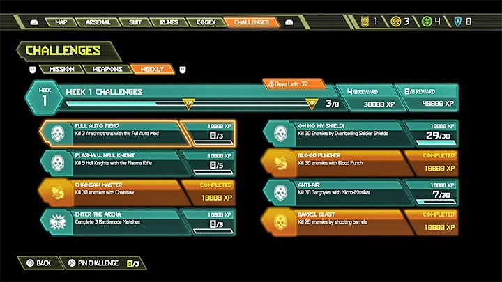 Weekly Challenges are available only if you are connected to the game servers - Doom Eternal: Challenges guide - Basics - Doom Eternal Guide