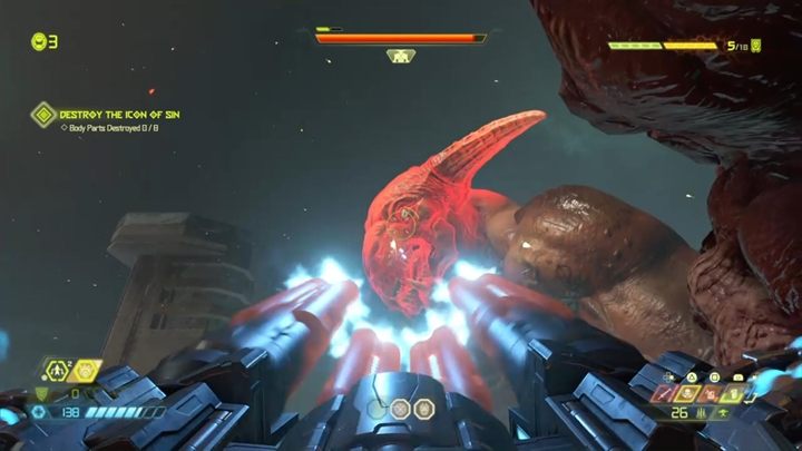 Once you destroy the 8 armored points on the beasts body, you will start the second phase - Doom Eternal: Icon of Sin | Boss fight - Bosses - Doom Eternal Guide