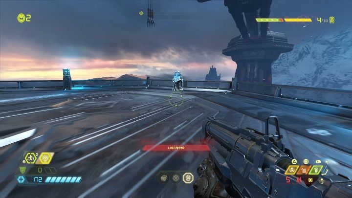 On the balcony of one of the metal objects, you will find a crystal - Doom Eternal: Doom Hunter Base secrets maps and location - Collectibles and secrets - Doom Eternal Guide