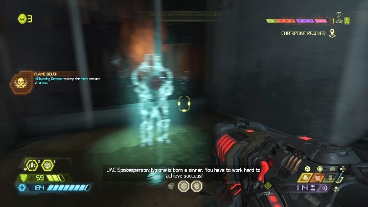 To get to the upgrade you have to go through the elevator shaft - Doom Eternal: Arc Complex secrets maps and location - Collectibles and secrets - Doom Eternal Guide