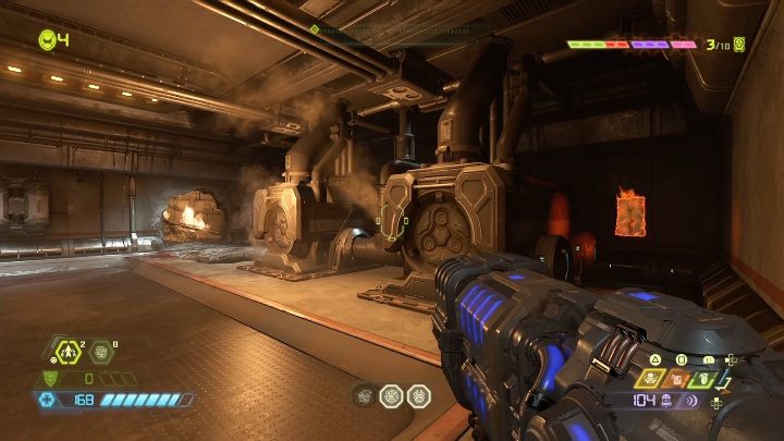 You will find a Codex entry between the heat pumps at the very end of the corridor - Doom Eternal: Arc Complex secrets maps and location - Collectibles and secrets - Doom Eternal Guide