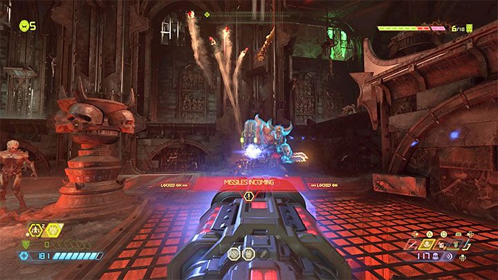 Missiles incoming alerts appear after you are attacked by a demon with homing missiles - Doom Eternal: Missile incoming warning - how to react? - Combat - Doom Eternal Guide