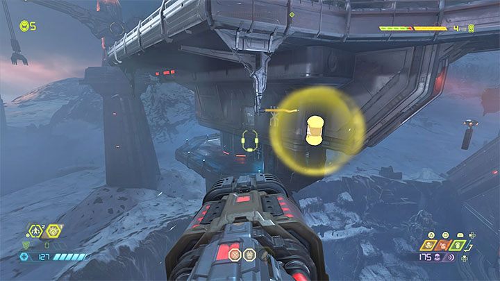 You can find levitating yellow orbs that restore the number of available double jumps - Doom Eternal: Remote ledges - how to get to them? - Collectibles and exploration - Doom Eternal Guide