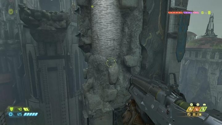 Once you start the mission, drop down to the platform below - you will get an extra life - Doom Eternal: Exultia walkthrough - Levels walkthrough - Doom Eternal Guide