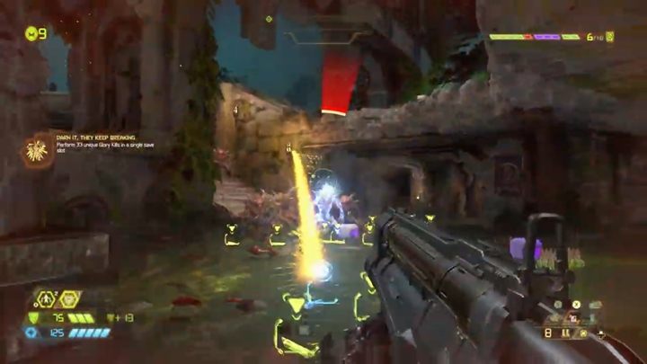 Initially, youll encounter a massive gargoyle attack, which can be easily defeated with grenades and fast-shooting firearms - Doom Eternal: Exultia | Slayer Gates walkthrough - Slayer Gates - Doom Eternal Guide