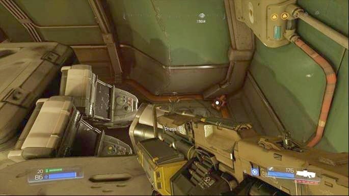 Check the right corner of the room once you complete the challenge - Doom: Advanced Research Complex Walkthrough - Doom: Walkthrough - Doom Game Guide & Walkthrough